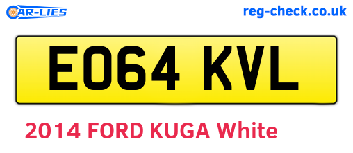 EO64KVL are the vehicle registration plates.
