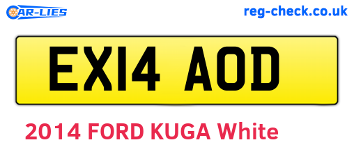 EX14AOD are the vehicle registration plates.