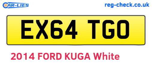 EX64TGO are the vehicle registration plates.