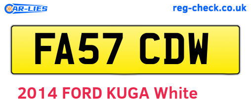 FA57CDW are the vehicle registration plates.
