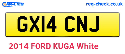 GX14CNJ are the vehicle registration plates.