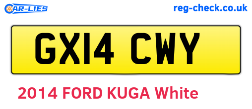 GX14CWY are the vehicle registration plates.