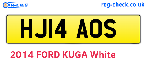HJ14AOS are the vehicle registration plates.