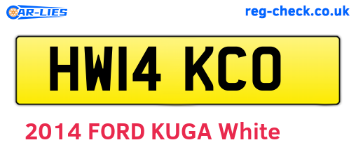 HW14KCO are the vehicle registration plates.