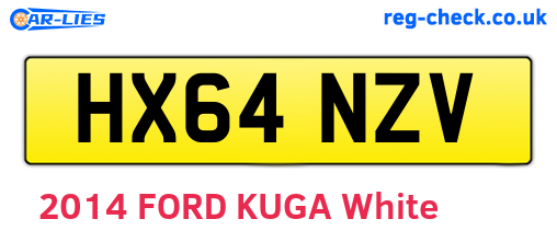 HX64NZV are the vehicle registration plates.