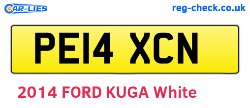 PE14XCN are the vehicle registration plates.