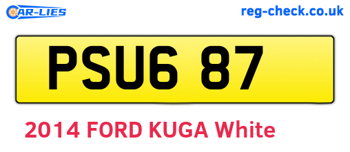 PSU687 are the vehicle registration plates.