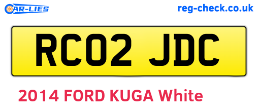 RC02JDC are the vehicle registration plates.