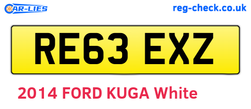 RE63EXZ are the vehicle registration plates.