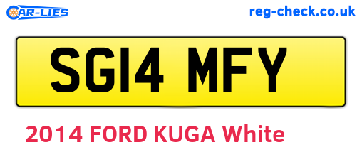 SG14MFY are the vehicle registration plates.