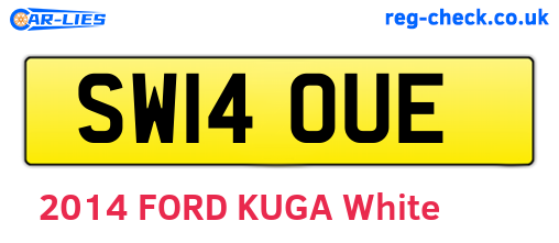 SW14OUE are the vehicle registration plates.
