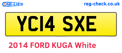 YC14SXE are the vehicle registration plates.