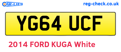 YG64UCF are the vehicle registration plates.