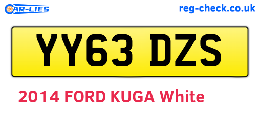YY63DZS are the vehicle registration plates.