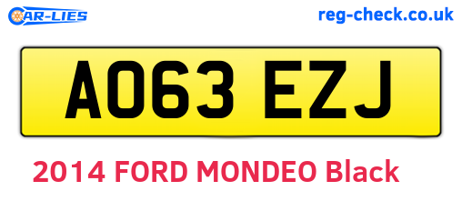 AO63EZJ are the vehicle registration plates.