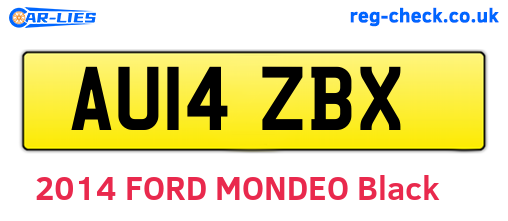 AU14ZBX are the vehicle registration plates.
