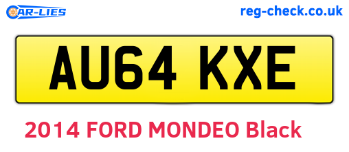 AU64KXE are the vehicle registration plates.