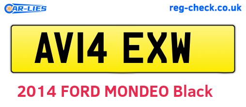 AV14EXW are the vehicle registration plates.
