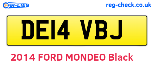 DE14VBJ are the vehicle registration plates.