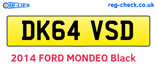 DK64VSD are the vehicle registration plates.
