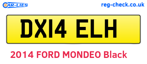 DX14ELH are the vehicle registration plates.