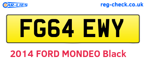 FG64EWY are the vehicle registration plates.