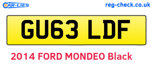 GU63LDF are the vehicle registration plates.
