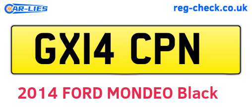 GX14CPN are the vehicle registration plates.