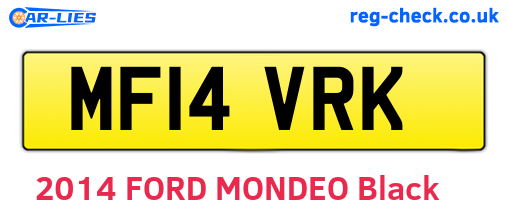 MF14VRK are the vehicle registration plates.