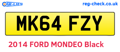 MK64FZY are the vehicle registration plates.