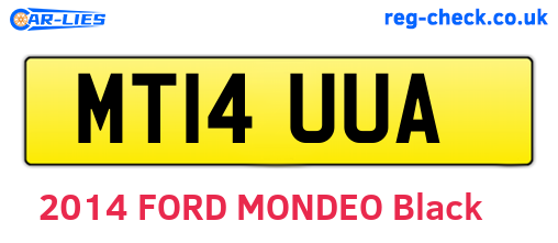 MT14UUA are the vehicle registration plates.