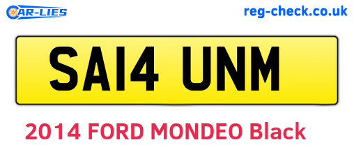 SA14UNM are the vehicle registration plates.
