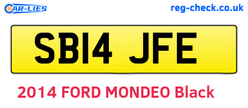 SB14JFE are the vehicle registration plates.