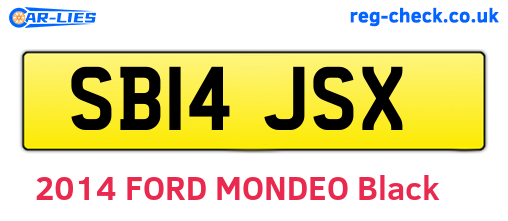 SB14JSX are the vehicle registration plates.