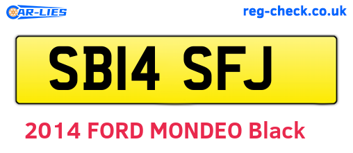 SB14SFJ are the vehicle registration plates.