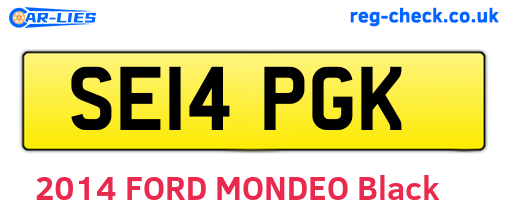 SE14PGK are the vehicle registration plates.