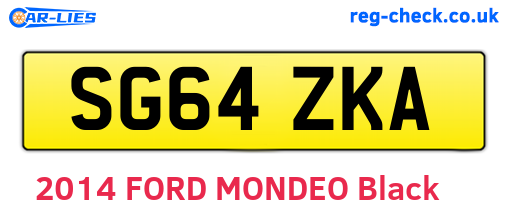 SG64ZKA are the vehicle registration plates.