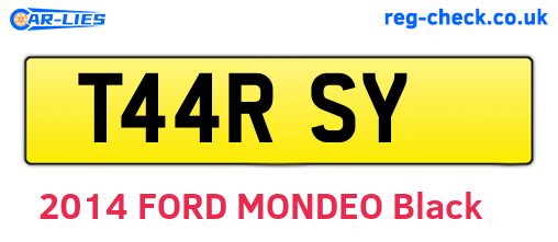 T44RSY are the vehicle registration plates.
