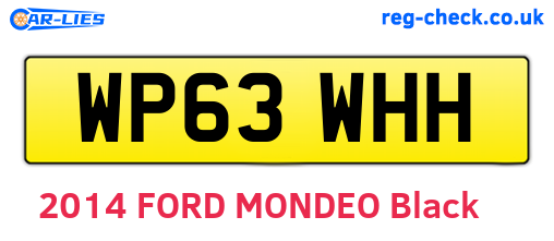 WP63WHH are the vehicle registration plates.