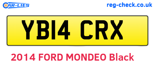 YB14CRX are the vehicle registration plates.