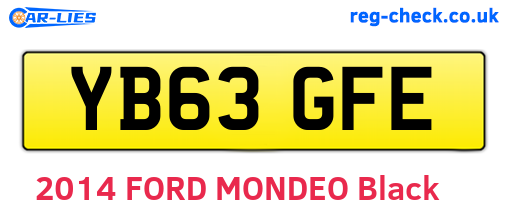 YB63GFE are the vehicle registration plates.