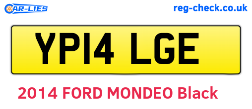 YP14LGE are the vehicle registration plates.