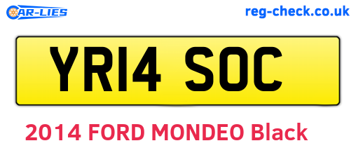 YR14SOC are the vehicle registration plates.
