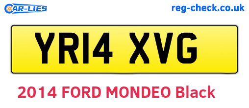 YR14XVG are the vehicle registration plates.