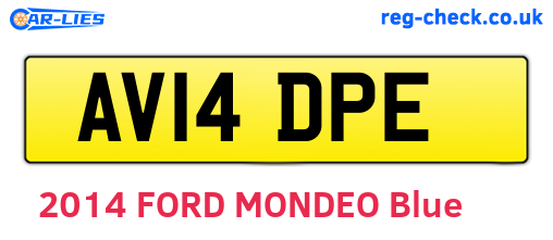 AV14DPE are the vehicle registration plates.