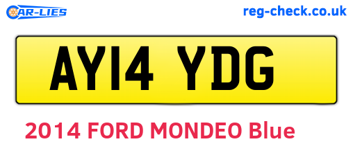AY14YDG are the vehicle registration plates.