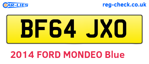 BF64JXO are the vehicle registration plates.