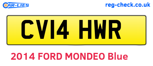 CV14HWR are the vehicle registration plates.