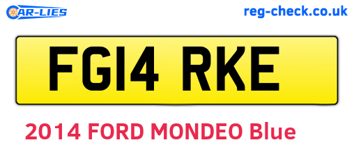 FG14RKE are the vehicle registration plates.