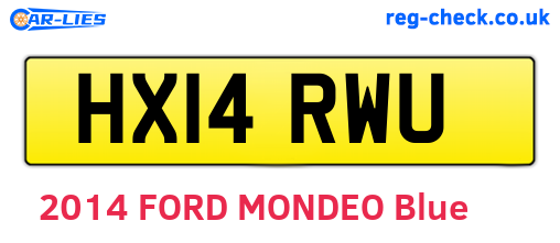 HX14RWU are the vehicle registration plates.